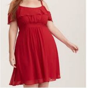 TORRID COLD SHOULDER CHIFFON MINI DRESS SIZE 12